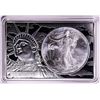 Image 1 : 1996 $1 American Silver Eagle Coin & 2oz Silver Bar Set