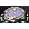 Image 3 : Rolex Ladies Stainless Steel Purple Diamond & Ruby Datejust Wristwatch