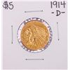 1914-D $5 Indian Head Half Eagle Gold Coin