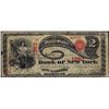 Image 1 : Original Series 1865 $2 "Lazy Deuce" Bank of New York CH#1393 National Currency Note