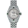 Image 2 : Rolex Ladies Stainless Steel MOP Diamond & Emerald Datejust Watch