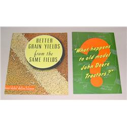 (2) JD Sales Brochures--"What Happens to Old JD's" & Better Grain Yields