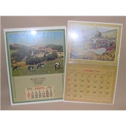 (2) Advertising Calendars--1984 w/ Cowboy print & 1960 Wilson, MN