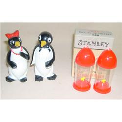 (2) Sets of Plastic S&P Shakers--Willie & Millie Penguins & Stanley Home Products NIB