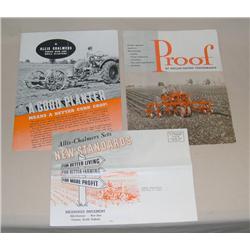 (3) Allis-Chalmers Sale Brochures--Planter, Proof, & New Standard Mailer