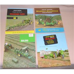 (4) JD Implement Brochures--14T Baler, Manure Equipment, Balers, & Plows