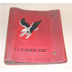 Old JI Case Embossed Leather Binder w/ Eagle Logo