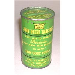 Rare JD 1937 Centennial Oil Can Bank Metal Lithographed