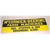 Image 1 : IH McCormick-Deering Farm Machines Sign from Densmore, KS