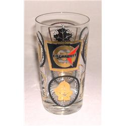 Cockshutt Logo Drinking Glass w/ Gold & Black Leaves