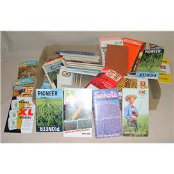 Large Box Lot of Seed Corn Advertising Pocket Ledgers--Pioneer, PAG, Funks and many more