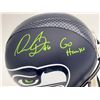 Image 2 : Quandre Diggs Autographed Seattle Seahawks Blue Full Size Replica Helmet "Go Hawks" (MCS Holo)