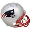 Image 1 : Tom Brady Autographed New England Patriots Silver Full Size Replica Helmet (Fanatics)