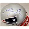 Image 2 : Tom Brady Autographed New England Patriots Silver Full Size Replica Helmet (Fanatics)