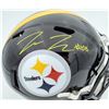 Image 2 : Pat Freiermuth Autographed Pittsburgh Steelers Black Full Size Replica Speed Helmet (Beckett)