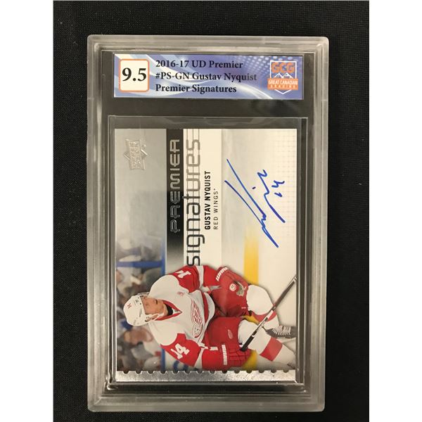 2016-17 UD PREMIER NO.PS-GN GUSTAV NYQUIST PREMIER SIGNATURES (GCG 9.5)