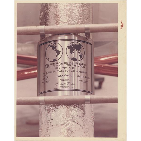 Apollo 11 Lunar Module Plaque Original Vintage NASA Photograph