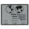 Image 1 : Fred Haise Signed Apollo 13 Plaque