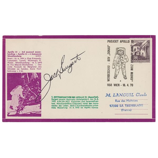 Jack Swigert Signed Postal Card