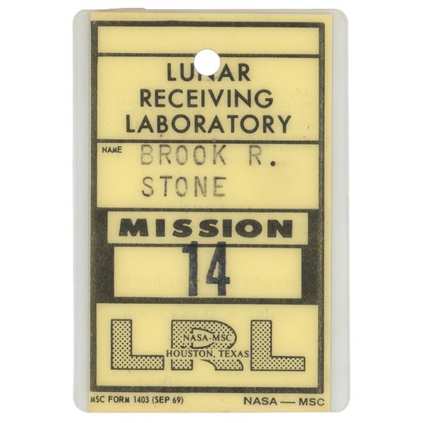 Apollo 14 Access Badge: Randy Stone