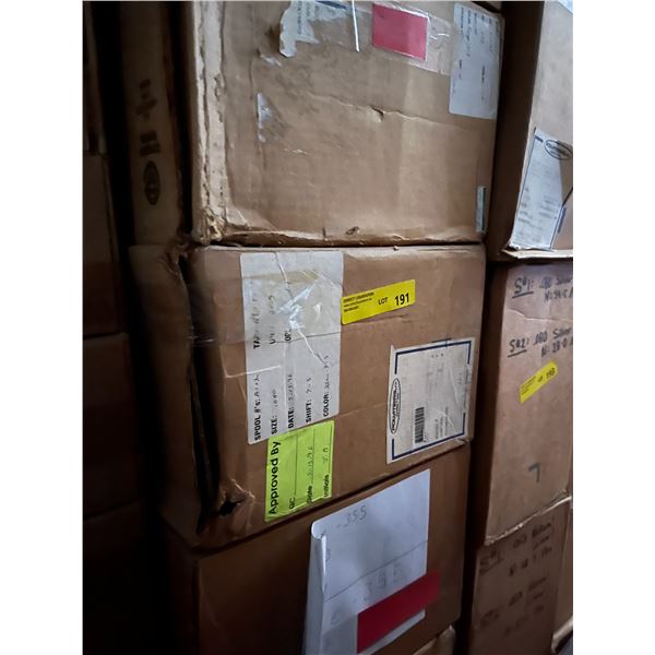 9 Boxes of Plastic Filament - Binding for Medium & Small spools - Inventory