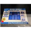 Image 2 : BLUE STEELMAN 18 DRAWER 4 DOOR HUTCH WORK BENCH H67" X W87" X D23" WITH ANTI-SLIP LINING LOCKING