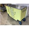 Image 2 : YELLOW STEELMAN 7 DRAWER 2 DOOR MOBILE WORK BENCH H38" X W57" X D20.5" WITH ALL TERRAIN WHEELS,