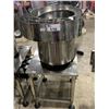 Image 2 : 16" ROUND STAINLESS STEEL COMMERCIAL CAP HOPPER MOUNTED ON BASE TABLE WITH 15"W X 32"L X 35"H
