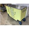 Image 2 : YELLOW STEELMAN 7 DRAWER 2 DOOR MOBILE WORK BENCH H38" X W57" X D20.5" WITH ALL TERRAIN WHEELS,