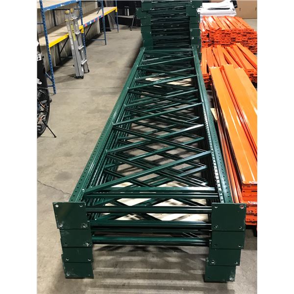 DOUBLE FREESTANDING BAY OF 18' GREEN RACKSTEEL INDUSTRIAL PALLET ...