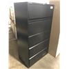 Image 2 : PERFORMANCE 5 DRAWER BLACK METAL LATERAL FILING CABINET