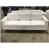 Image 2 : WHITE MODERN 3 SEAT LEATHER STYLE SOFA WITH ARMCHAIR SET