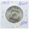 Image 1 : 1955 PROOF FRANKLIN SILVER HALF DOLLAR 50 CENT COIN