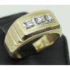 Image 1 : MEN'S 10K GOLD & 3 STONE DIAMOND RING HALLMARK JJ