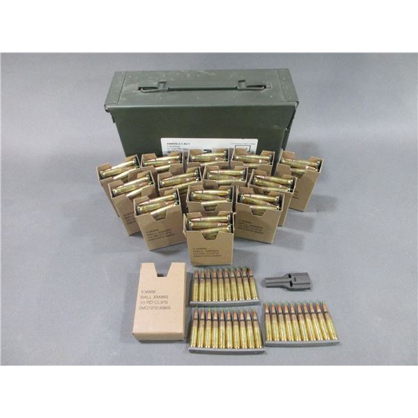 Approximately 420 Rounds Of 5.56 Ball XM855 Ammo- In 10 Round Clips