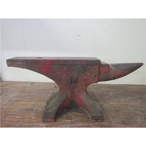 "M" Marked Anvil- 23"L X 10"H X 3.5"W X 9"Base- Shows Use