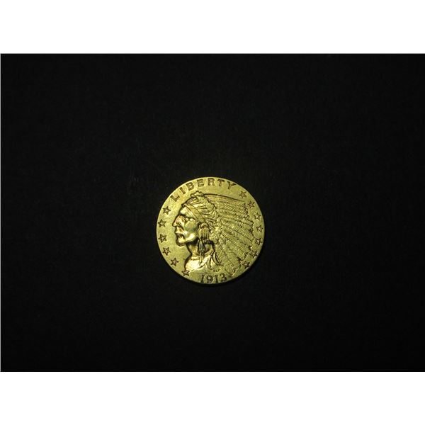 1913 Indian Head $2.5 Gold Coin