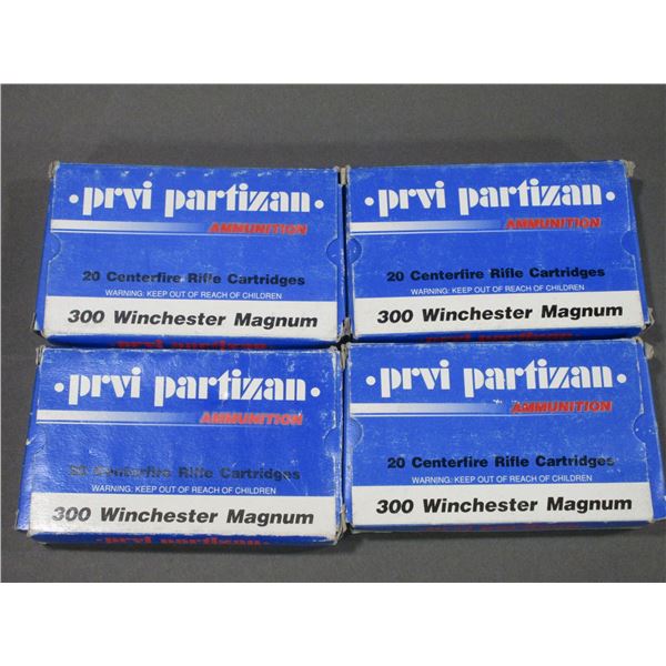 Approximately 80 Rounds Of Prvi Partizan 300 Win Mag Ammo- SP 180 GR