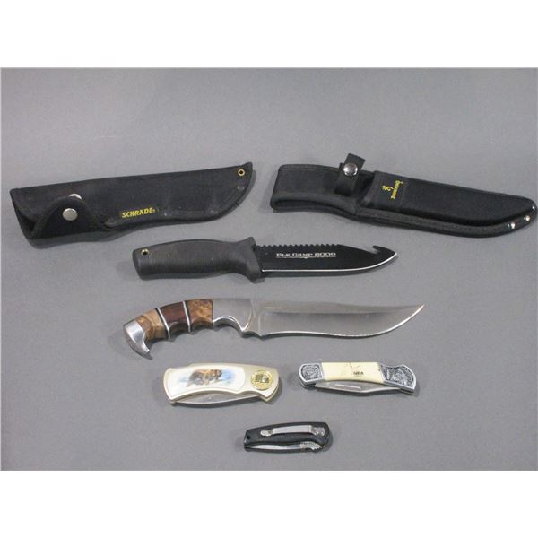 RMEF Schrade Knife- 5.75" Blade With Gut Hook- 5" Handle- Browning Model 449 Knife- 6.75" Blade- 5" 