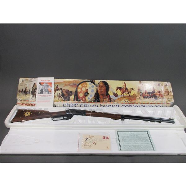 Winchester Model 94 Chief Crazy Horse Commemorative Saddle Ring Rifle- .38-55- 24" Barrel- Engraved-