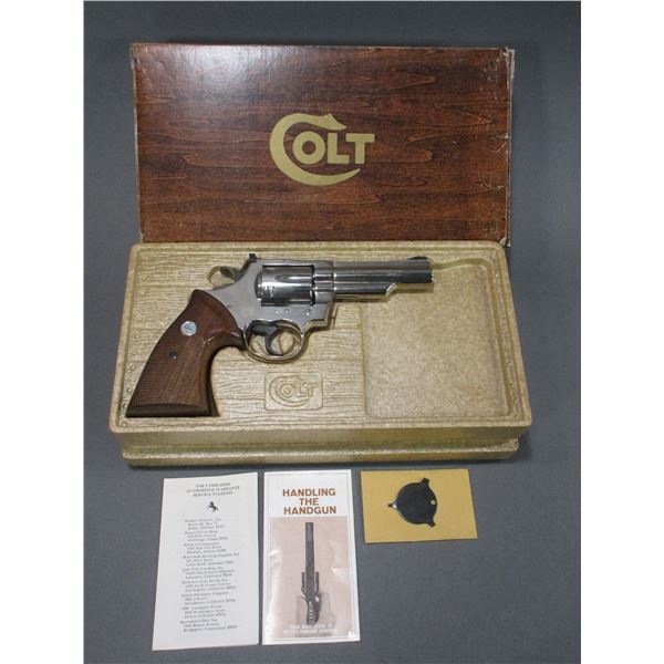 Colt Trooper MK III Nickel Revolver- .357 Mag- 4" Barrel- Manual- Tool- Unfired- NIB- #79019J