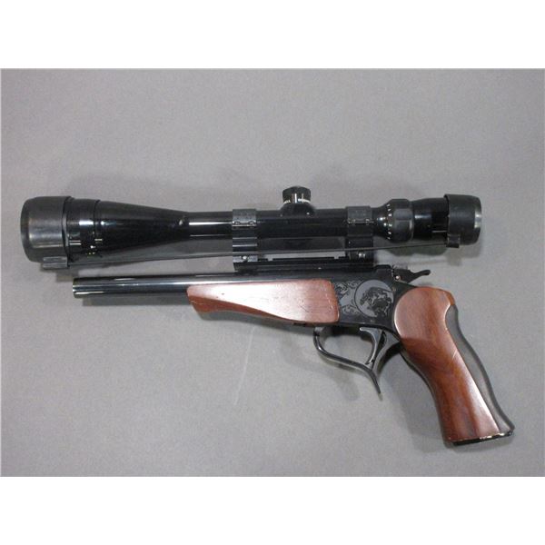 Thompson Center Arms Single Shot Pistol- .22 LR Match- 10" Barrel- Engraved- Bushnell 6X18 Scope- Gr