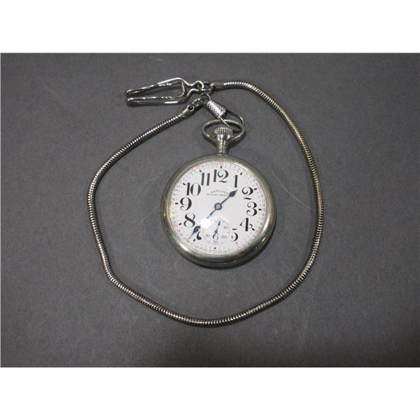 Hamilton Railway Special Pocket Watch- 21 Jewels- 992- Chain