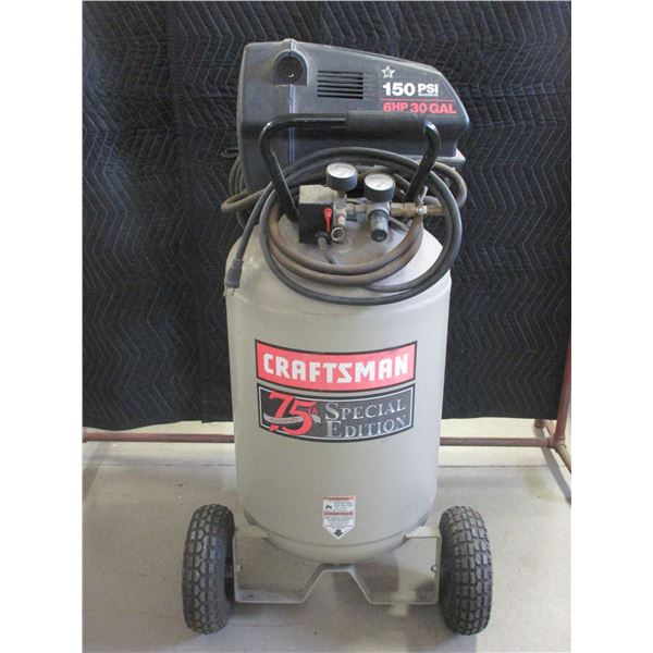 Craftsman Special Edition Upright Air Compressor On Wheels- 6HP- 30 Gal- 150 PSI- Good Condition- Wo