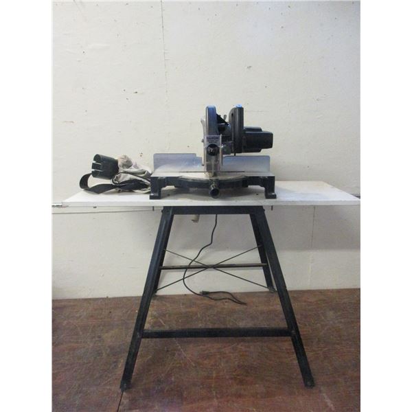 Black And Decker Power 9" Miter Saw On Stand- 2 HP- Good Condition- Works- Dust Collector