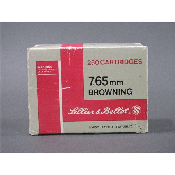 250 Rounds Of Sellier And Bellot 7.65 Ammo- .32 Auto