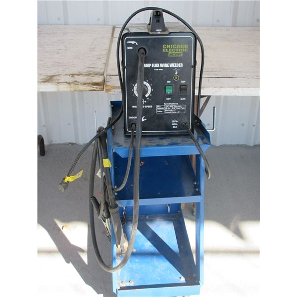 Chicago Electric 90 Amp Flux Wire Feed Welder- Stand With Wheels- 120V- Works