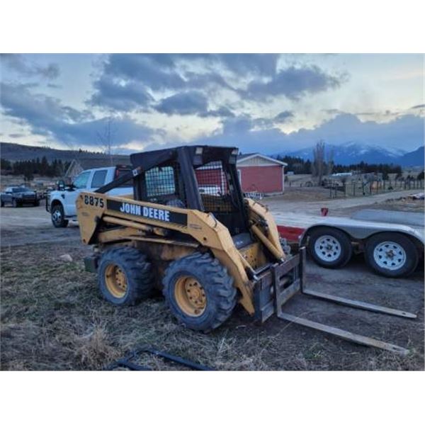 1995 John Deere Model 8875 Skid Steer- Diesel- 75HP- Perkins Engine- Starts And Runs Good