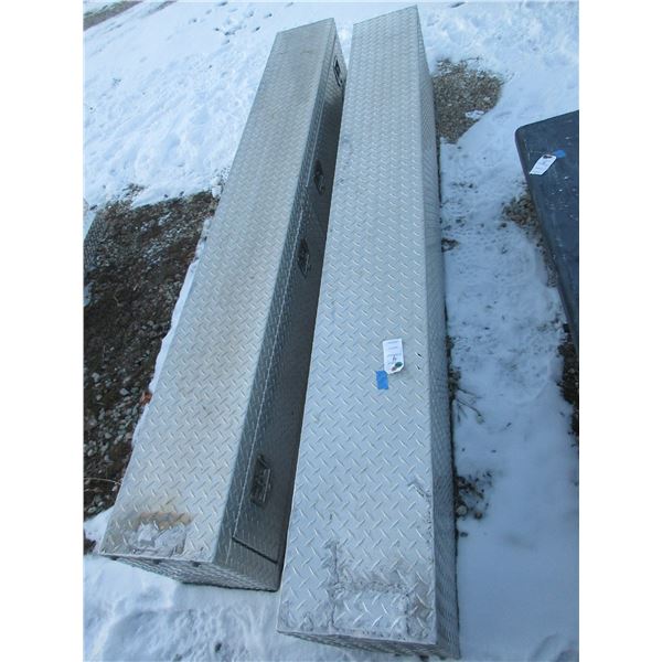 Pair Of Diamond Plate Service Truck Toolboxes- 16"H X 96" W X 12"D