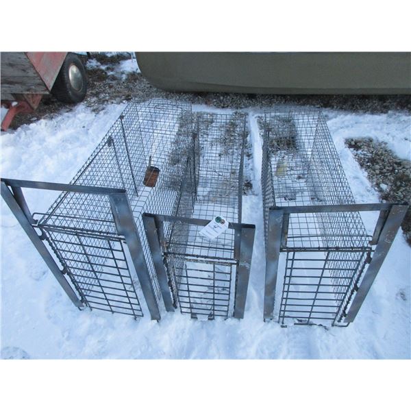 3 Guillotine Style Live Traps 30"D